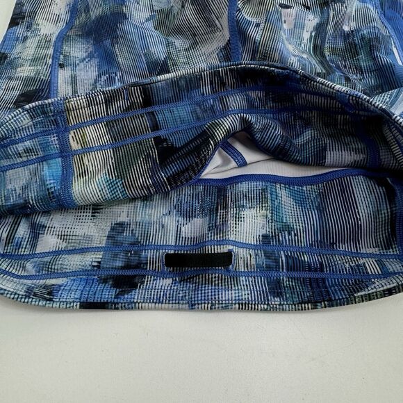 Lululemon On Pace Crop "21" Sun Dazed Multi Blue Mesh Inserts Side Pockets Sz 6 - Picture 12 of 13